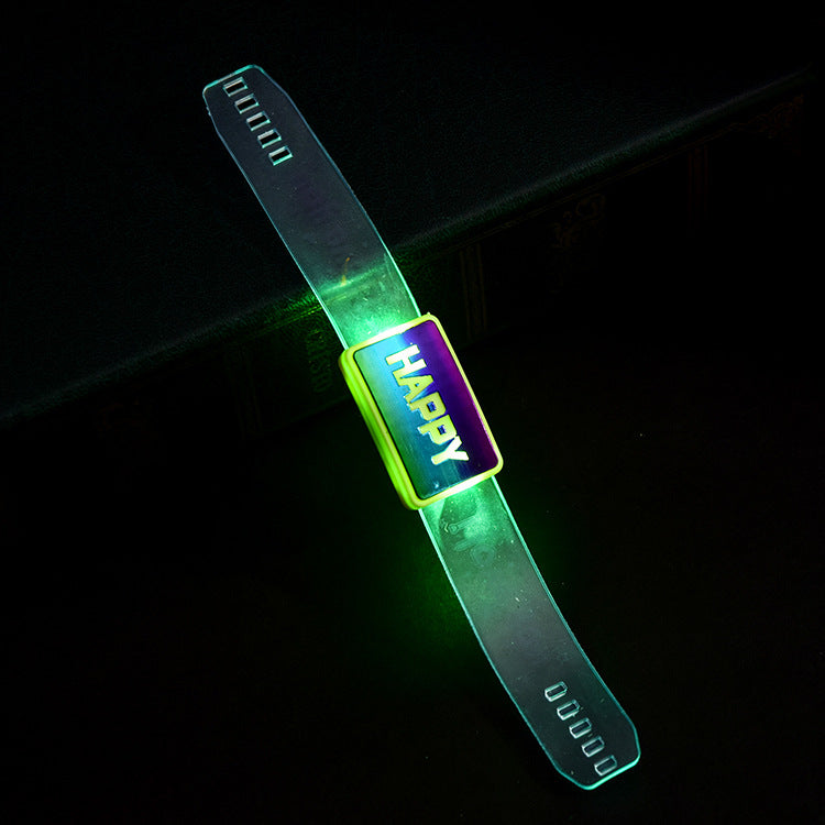 Wholesale Plastic Luminous Happy Bracelets for Children's Toys